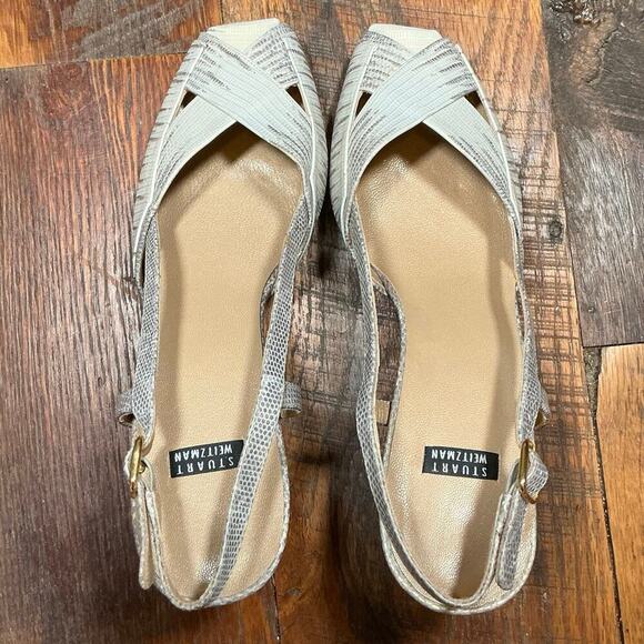 Stuart Weitzman Ivory Peekaboo Slingback Size 9.5 - Picture 3 of 12
